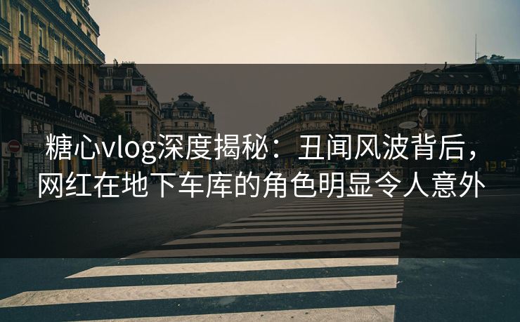 糖心vlog深度揭秘:丑闻风波背后,网红在地下车库的角色明显令人意外 糖心vlog深度揭秘:丑闻风波背后,网红在地下车库的角色明显令人意外