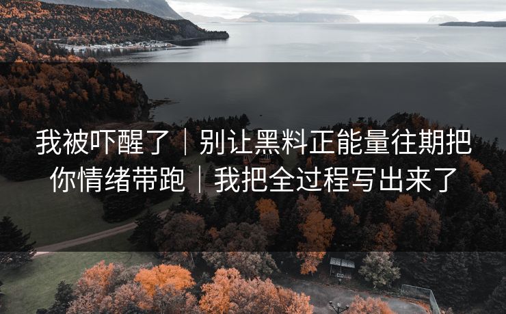 我被吓醒了|别让黑料正能量往期把你情绪带跑|我把全过程写出来了 我被吓醒了|别让黑料正能量往期把你情绪带跑|我把全过程写出来了