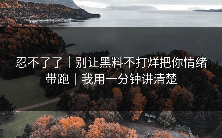 忍不了了|别让黑料不打烊把你情绪带跑|我用一分钟讲清楚 忍不了了|别让黑料不打烊把你情绪带跑|我用一分钟讲清楚